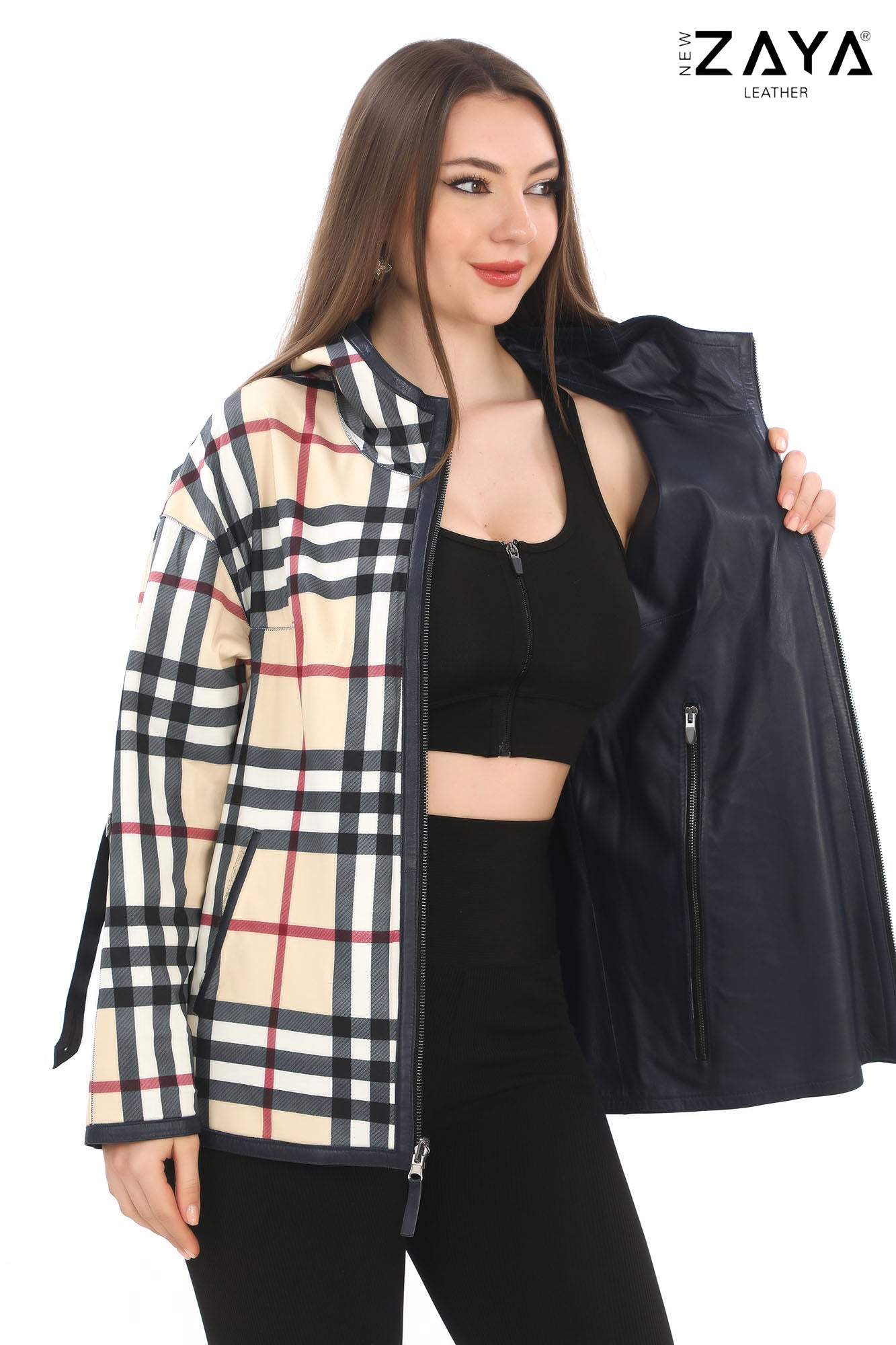 NAVY REVERSA – Reversible Navy Leather Jacket Navy Blue