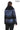 Aurevine Women’s Metallic Blue Genuine Leather Jacket with Knit Shawl Collar and Suede Contrast Panels