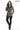 Venza Genuine Lambskin Khaki Hooded Leather Jacket with Contrast Asymmetric Stripes