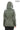 Venza Genuine Lambskin Khaki Hooded Leather Jacket with Contrast Asymmetric Stripes