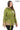 LYRA BLUE GENUINE LEATHER HOUNDSTOOTH COMBINED HOODED JACKET Green