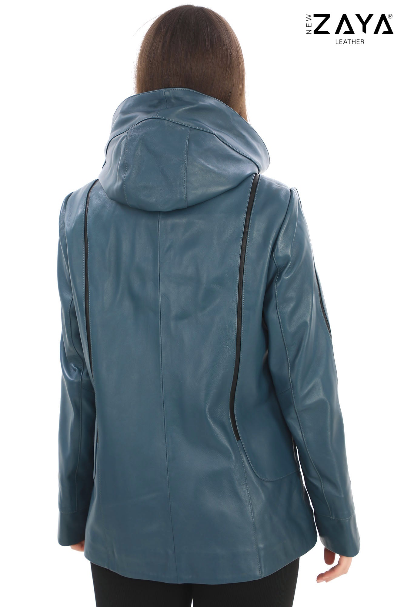 Taylor Petrol Blue Genuine Lambskin Leather Jacket