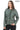 FLORA SAGE GREEN GENUINE LEATHER RUFFLE DETAILED ASYMMETRICAL JACKET