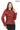 FLORA RED GENUINE LEATHER RUFFLE DETAILED ASYMMETRICAL JACKET