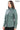 Verona Genuine Leather Mint Green Asymmetric Biker Jacket with Quilted Panel Details