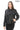 Virella Women’s Black Genuine Leather Jacket with Stand Collar