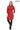 Calyra Genuine Lambskin Crimson Red Leather Trench with Ruched Collar and Sculpted Waist