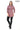 Roselle Genuine Lambskin Dusty Rose Leather Jacket with Ruched Collar and Sculpted Waist