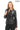 FLORA BLACK GENUINE LEATHER RUFFLE DETAILED ASYMMETRICAL JACKET