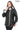 SAVELIA BLACK Fox Fur Trim Lambskin Leather Jacket