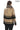 Aurevine Women’s Gold Genuine Leather Jacket with Knit Shawl Collar and Suede Contrast Panels