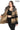 Aurevine Women’s Gold Genuine Leather Jacket with Knit Shawl Collar and Suede Contrast Panels