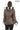 SAVELIA TAUPE Fox Fur Trim Lambskin Leather Jacket