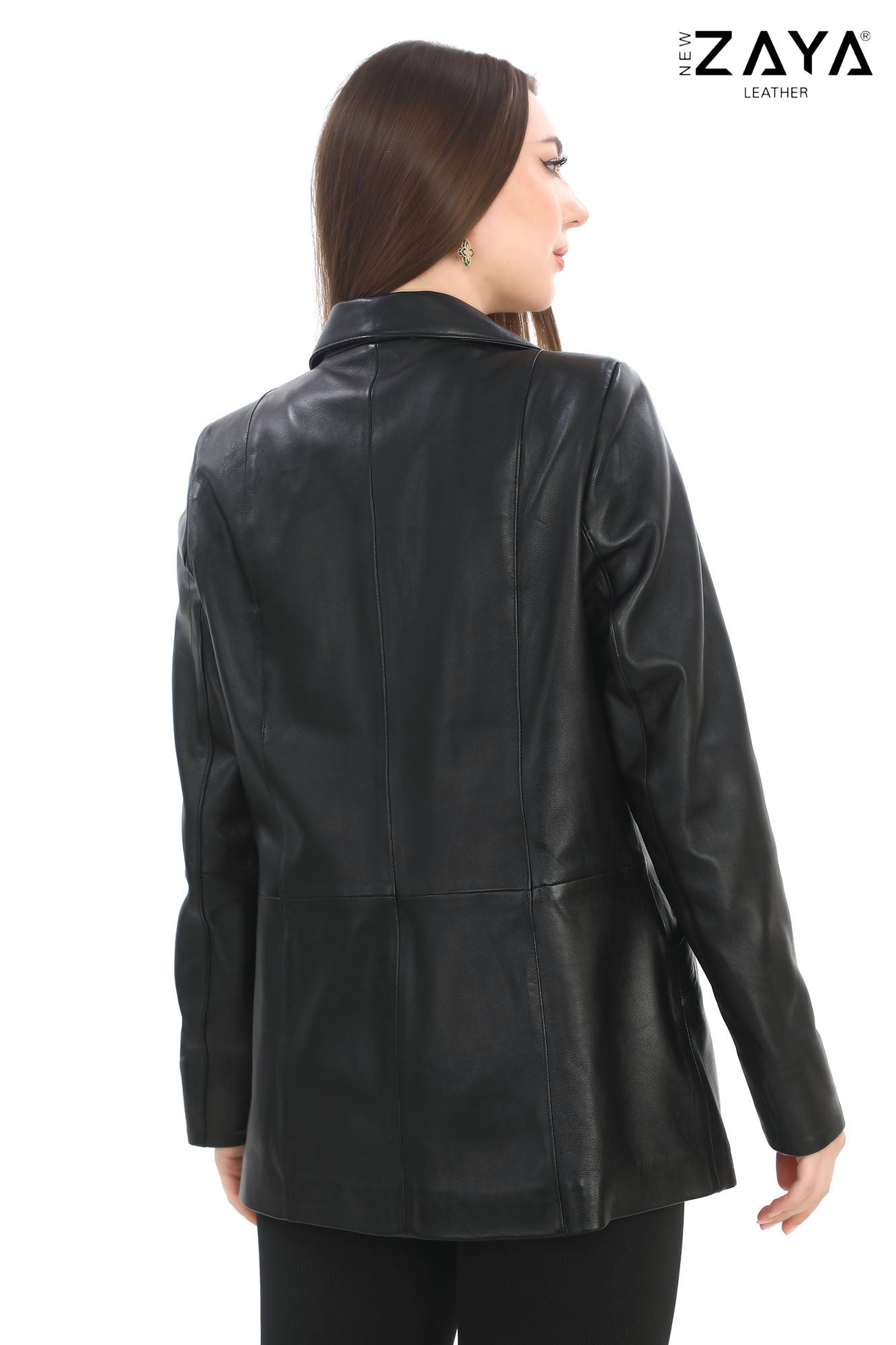 ÉLIANE NOIR – Classic Black Leather Jacket