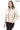 ELara Women’s Beige Genuine Leather Jacket