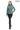 SADERNES Turquoise Women’s Genuine Lamb Leather Jacket with Stand Collar