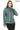 SADERNES Turquoise Women’s Genuine Lamb Leather Jacket with Stand Collar