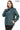 Varelle Noir Women’s Blue Genuine Lamb Leather Jacket with Stand Collar and Zipper Sleeve Details