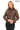 Virella Women’s Brown Genuine Leather Jacket with Stand Collar