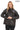 Varelle Noir Women’s Black Genuine Lamb Leather Jacket with Stand Collar and Zipper Sleeve Details