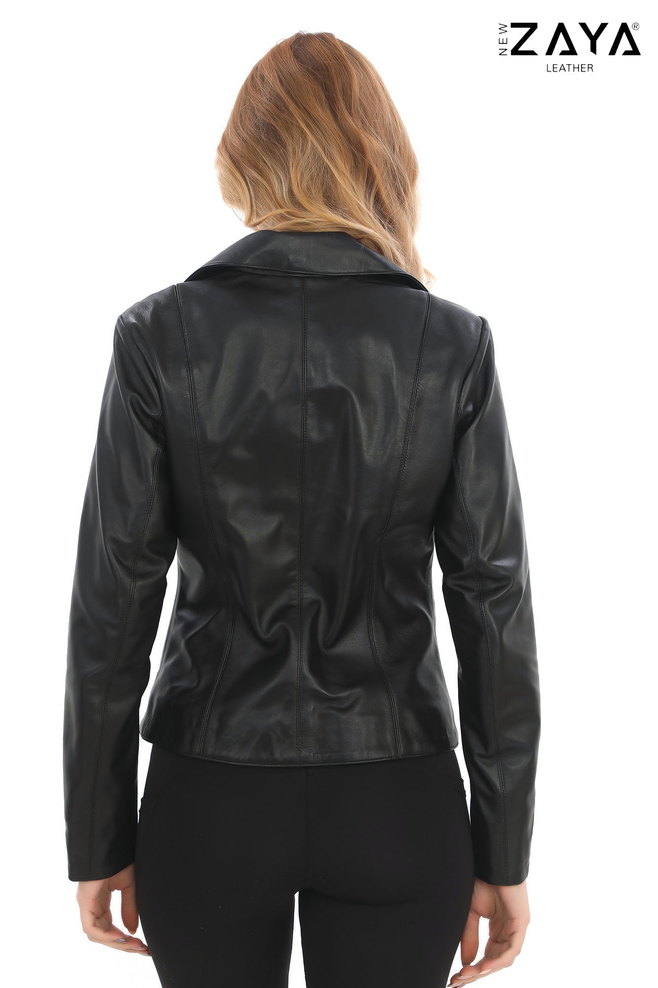 Valeria Black Biker Leather Jacket