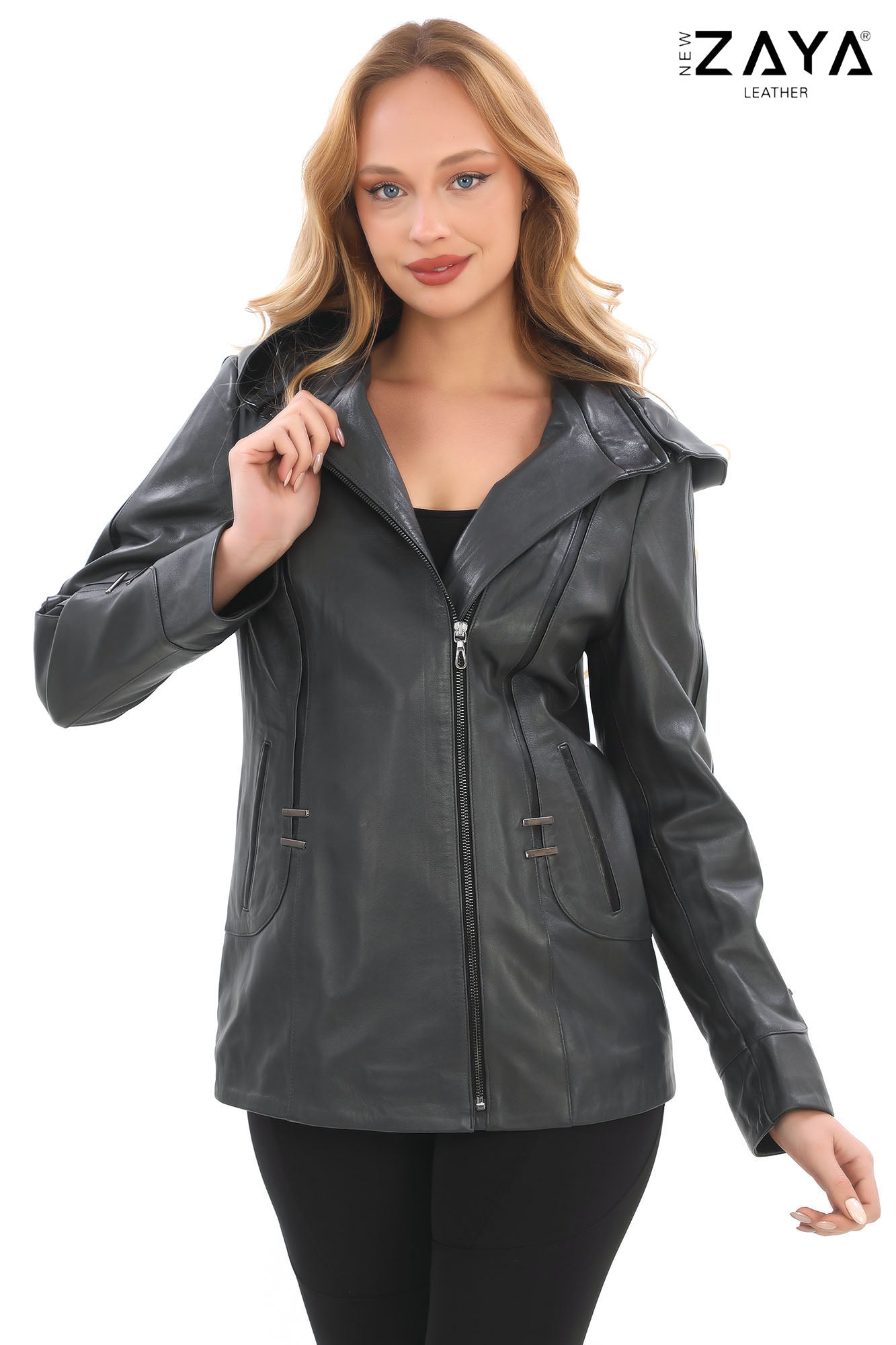 Taylor Anthracite Genuine Lambskin Leather Jacket