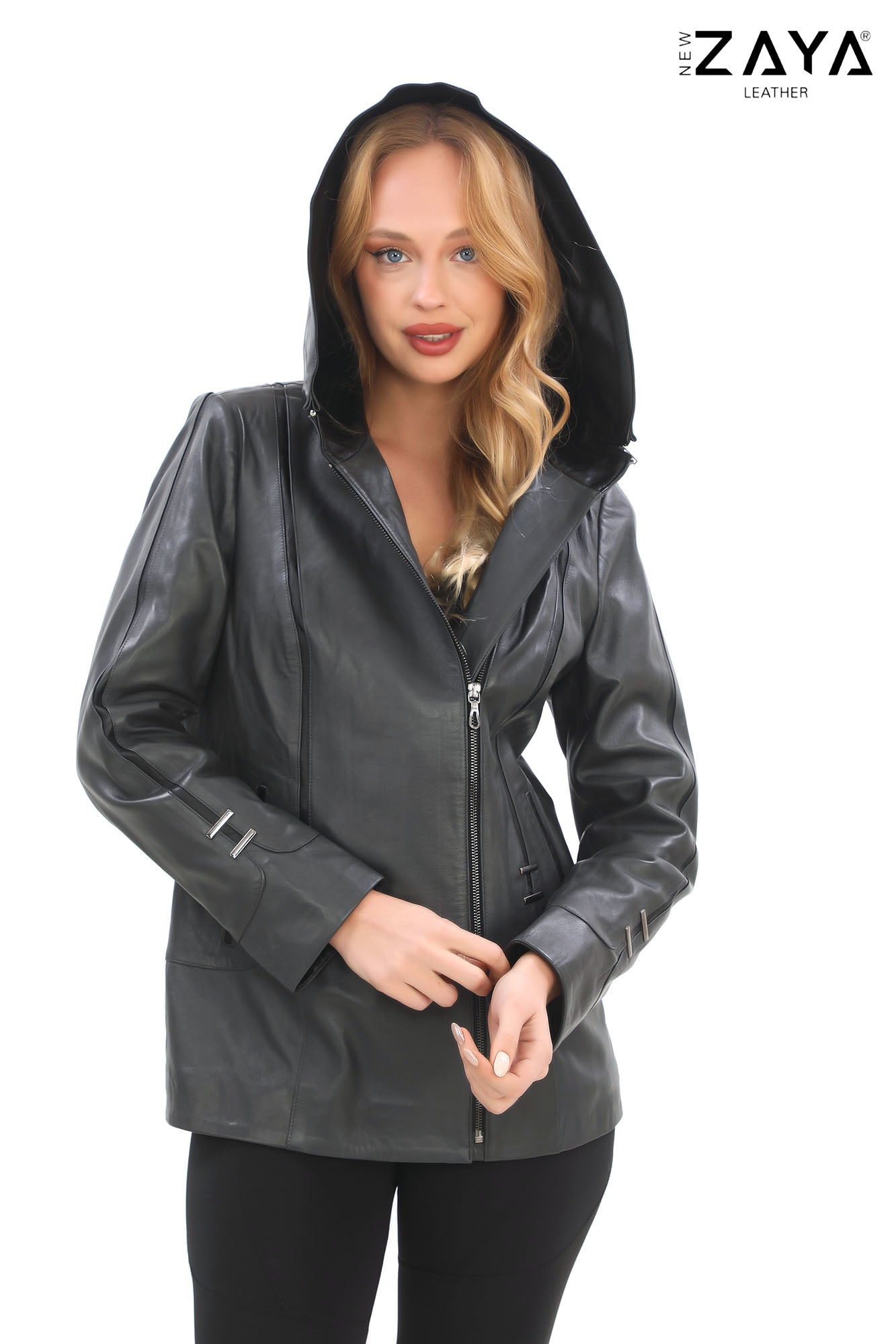 Taylor Anthracite Genuine Lambskin Leather Jacket