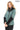 Chloe Genuine Leather Mint Green Hooded Jacket with Knitwear Trim