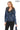 JAEEN Blue Genuine Lambskin Leather Jacket with Detachable Hood