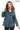 Udine Genuine Lambskin Petrol Blue Leather Jacket with Snap Button Pockets