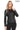 CLAR Black Asymmetrical Genuine Lambskin Leather Jacket with Snap Button Detail