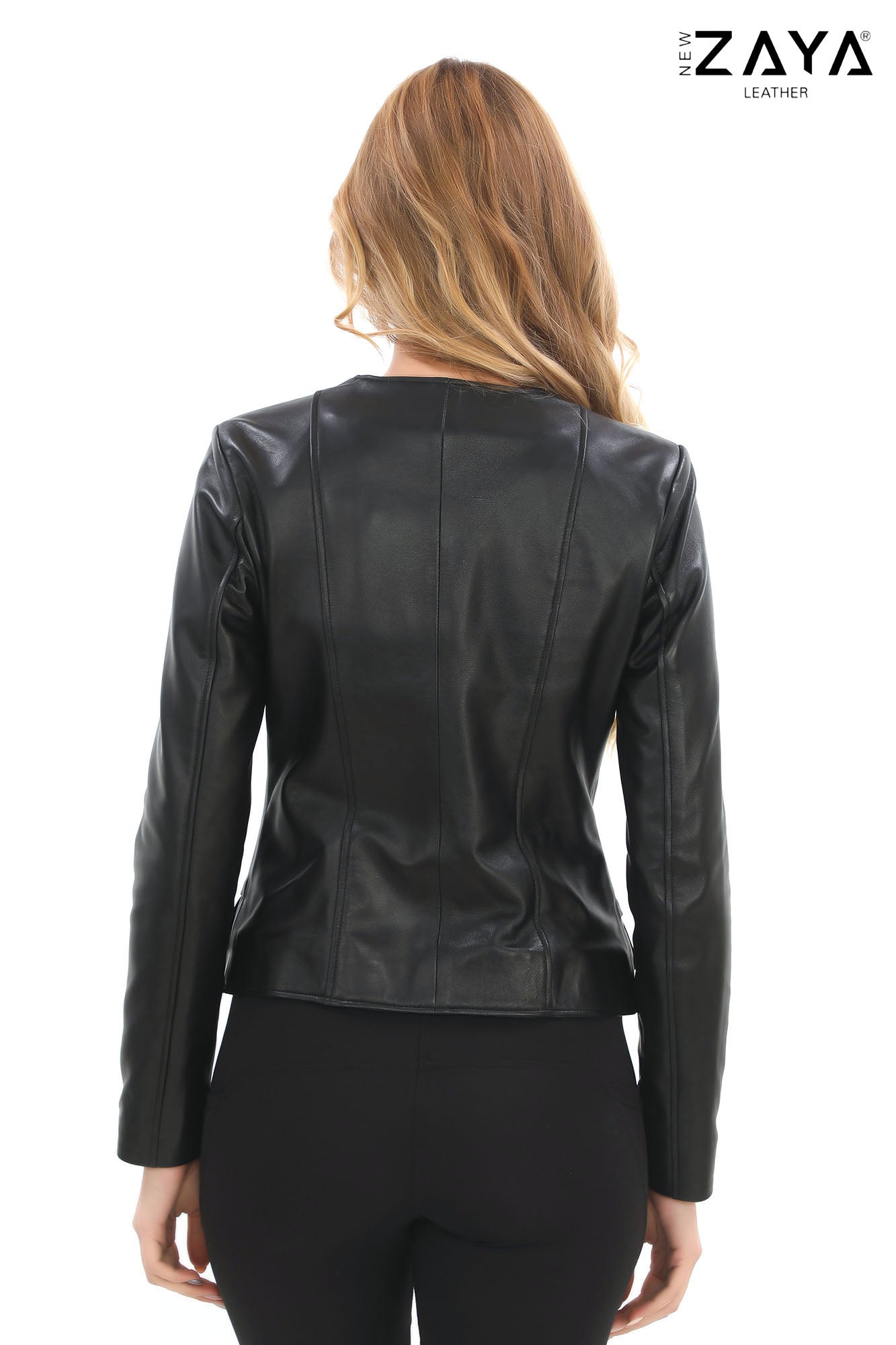 CLAR Black Asymmetrical Genuine Lambskin Leather Jacket with Snap Button Detail