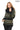 Aurevine Women’s Khaki Genuine Leather Jacket with Knit Shawl Collar and Suede Contrast Panels