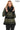 Aurevine Women’s Khaki Genuine Leather Jacket with Knit Shawl Collar and Suede Contrast Panels