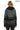Aurevine Women’s Dark Green Genuine Leather Jacket with Knit Shawl Collar and Suede Contrast Panels