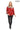 Siena Genuine Leather Red Hooded Belted Jacket with Checked Pattern Lining