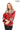 Siena Genuine Leather Red Hooded Belted Jacket with Checked Pattern Lining