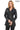 VELORA ÉCLAT  Black Genuine Leather Belted Trench Coat