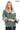 Siena Genuine Leather Mint Green Hooded Belted Jacket with Checked Pattern Lining