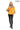 Siena Genuine Leather Yellow Hooded Belted Jacket with Checked Pattern Lining