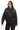 LYVIA Black Genuine Leather Asymmetrical Panel Jacket