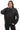 LYVIA Black Genuine Leather Asymmetrical Panel Jacket