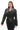 LYVENA Black Genuine Leather Belted Jacket