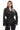 LYVENA Black Genuine Leather Belted Jacket