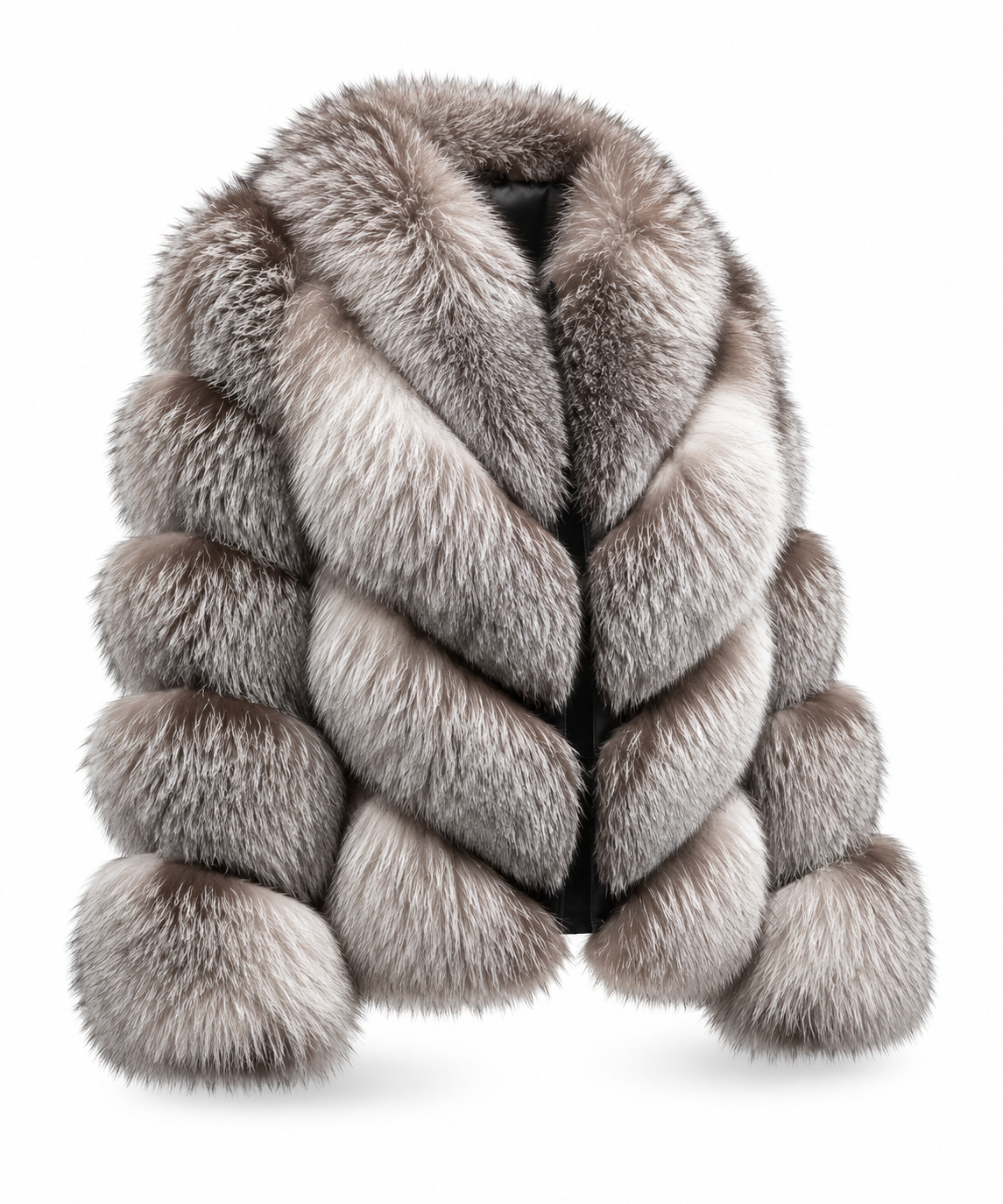 SILVENA Silver Natural Fox Fur Jacket