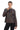 MILANO BLACK GENUINE LEATHER MINIMALIST MANDARIN COLLAR JACKET Brown