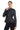 MILANO BLACK GENUINE LEATHER MINIMALIST MANDARIN COLLAR JACKET Black