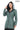 ALVEA MINT GREEN Detachable Hood Genuine Lambskin Leather Coat with Double-Zip Closure