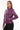 Norelle Genuine Lambskin Black Leather Jacket with Stand Collar and Tailored Fit Purple
