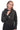 Arvena Black Genuine Leather Hooded Asymmetric Zip Jacket